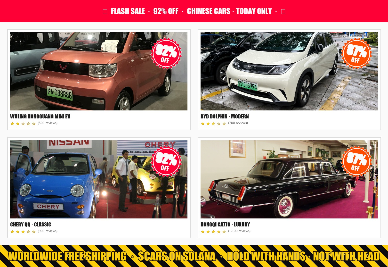 Chinese Cars — flash sale collage of four real models